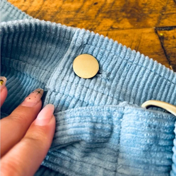 LOFT Blue A-Line Mini Skirt with Tie Front - Picture 5 of 8